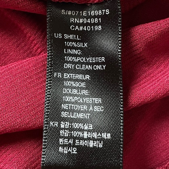 Y2K Red Silk High Neck Embroidered Blouse Top Medium Red Vamp Whimsigoth Witchy - Picture 7 of 9